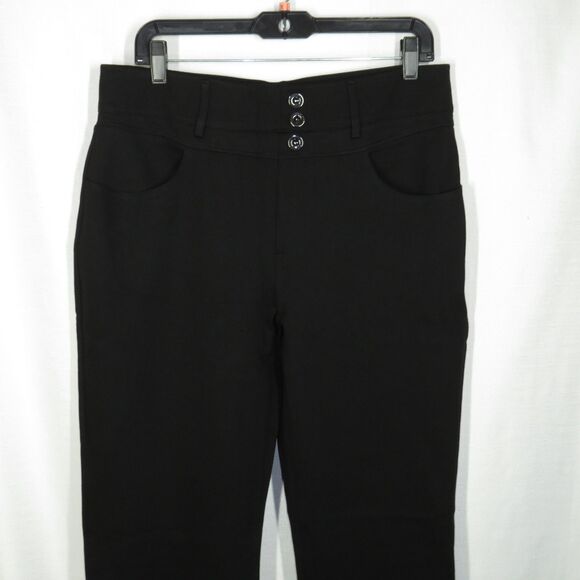 Halara Flex Black High Waist Faux Button 4 Pocket Skinny Pull On Pants Size XL - Picture 10 of 10